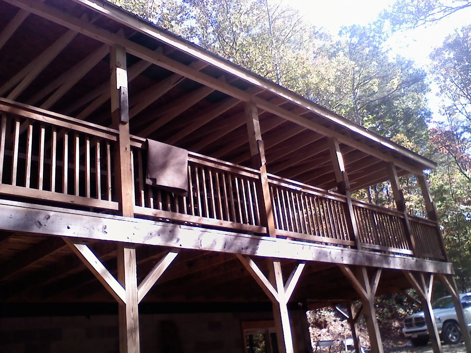 Timber framing under a new elevated porch and deck — Roof Leak Repair in Ridgway by Roofing Brothers